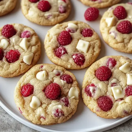 Chewy Raspberry White Chocolate Cookies