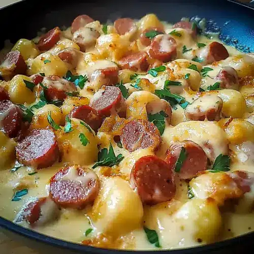 Creamy Kielbasa Gnocchi Skillet