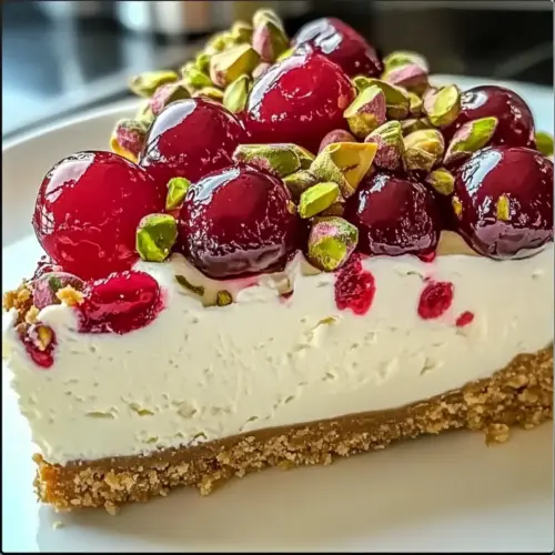 Cherry Pistachio Cheesecake