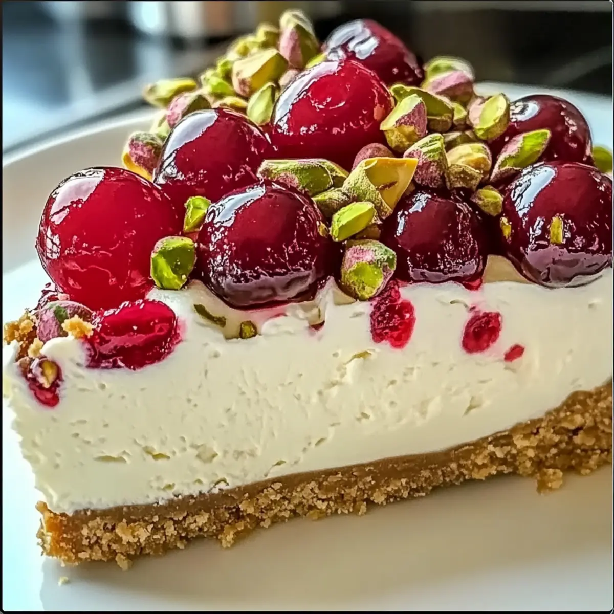 Cherry Pistachio Cheesecake