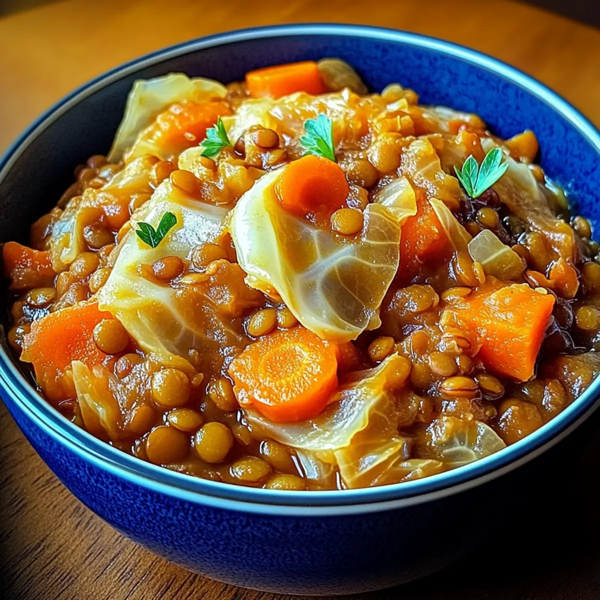 Slow Cooker Cabbage & Lentils