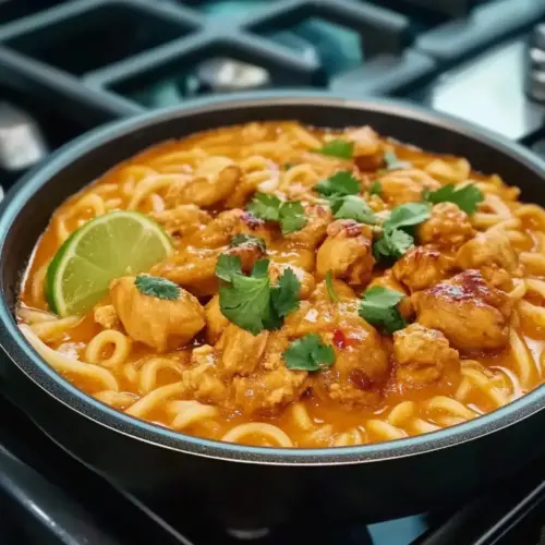 Thai-Inspired Coconut Red Curry Chicken Udon