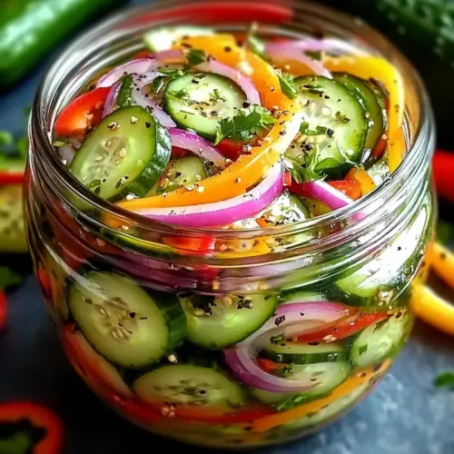 Pickled Cucumber, Onion, and Bell Pepper Salad