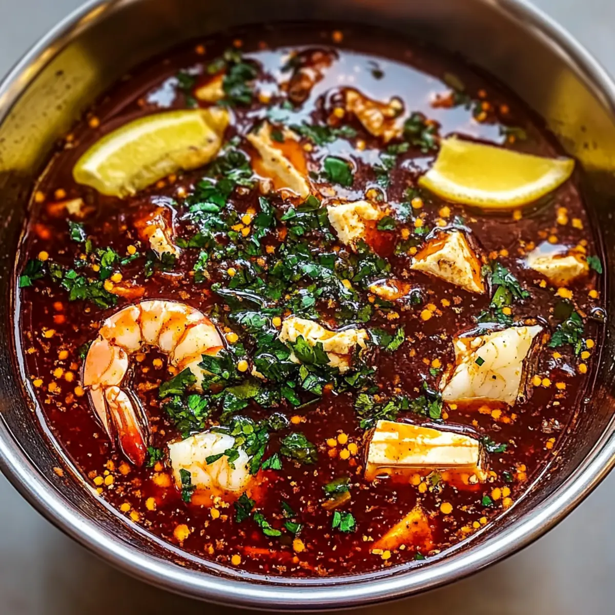 Deep Red-Orange Seafood Boil Sauce