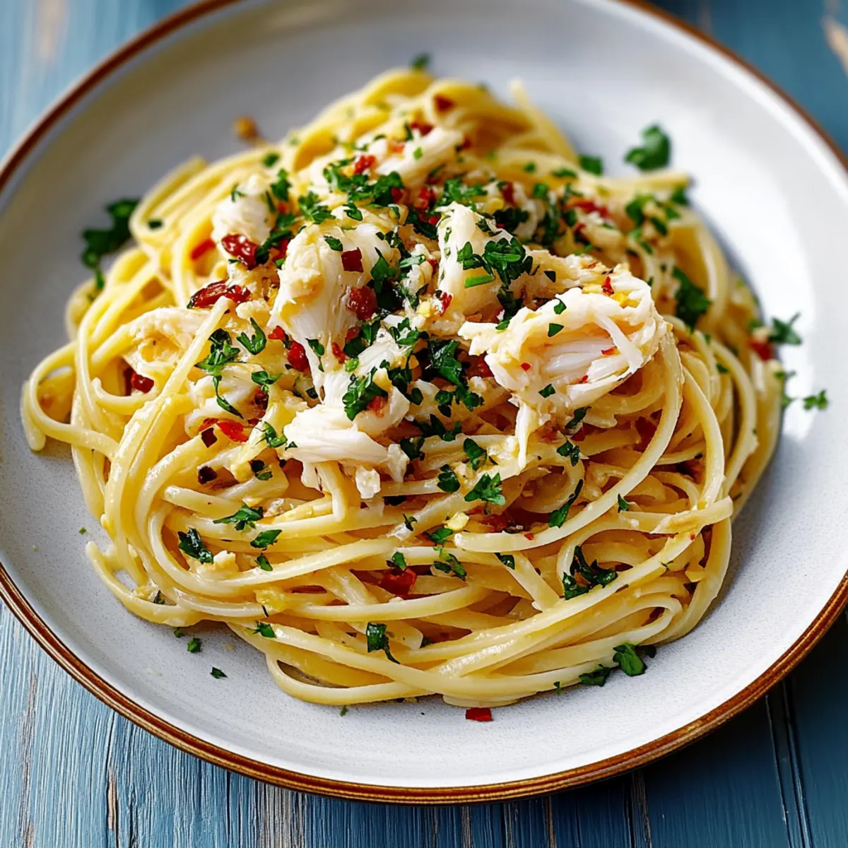 Linguine with Crab, Chilli & Garlic