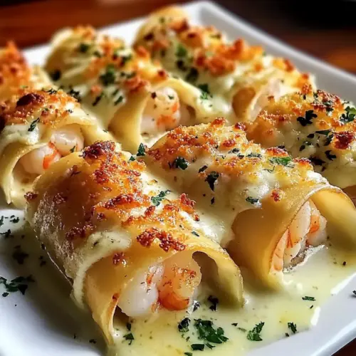 Creamy Garlic Parmesan Shrimp Roll-Ups