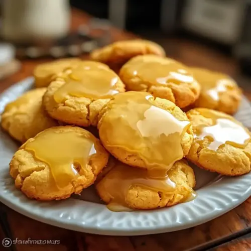 Cornbread Cookies with Honey Glaze