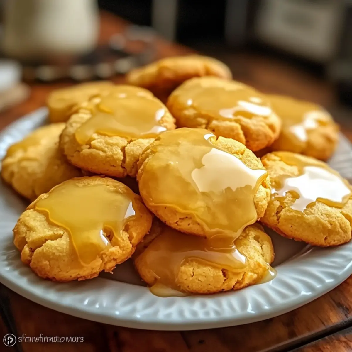 Cornbread Cookies with Honey Glaze