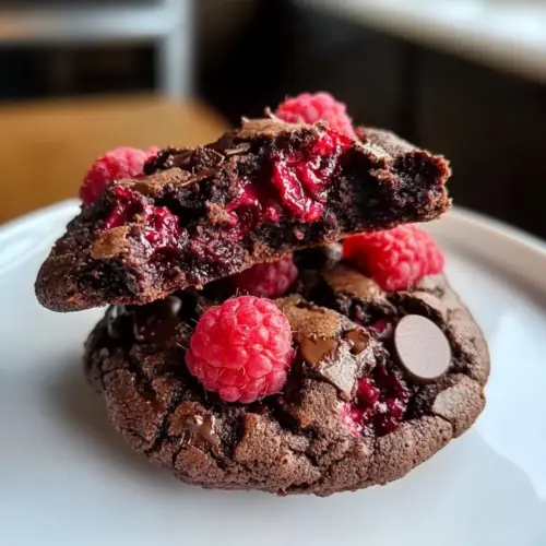 Raspberry Fudgy Chocolate Cookies