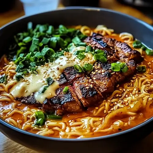 Spicy Korean Ramen Beef with Creamy Sauce