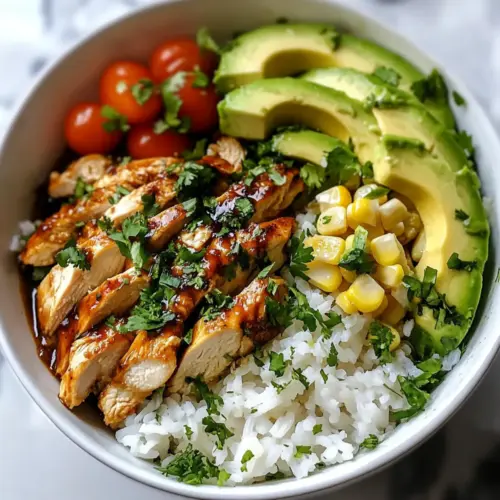 Honey Lime Chicken & Avocado Rice Bowl
