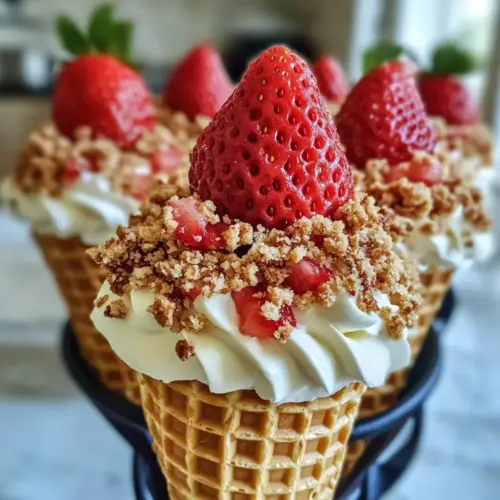 Strawberry Crunch Cheesecake Cones