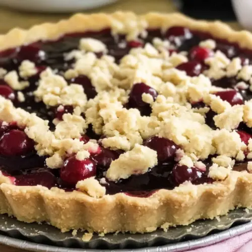 Cherry Vanilla Shortbread Tart