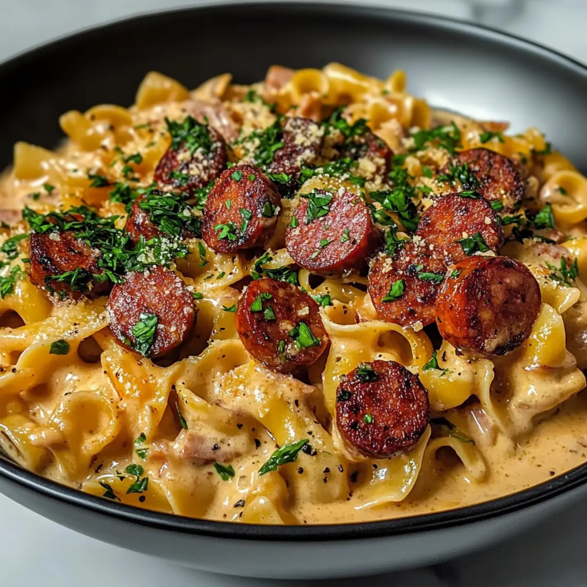 Creamy Kielbasa Pasta in One Pot