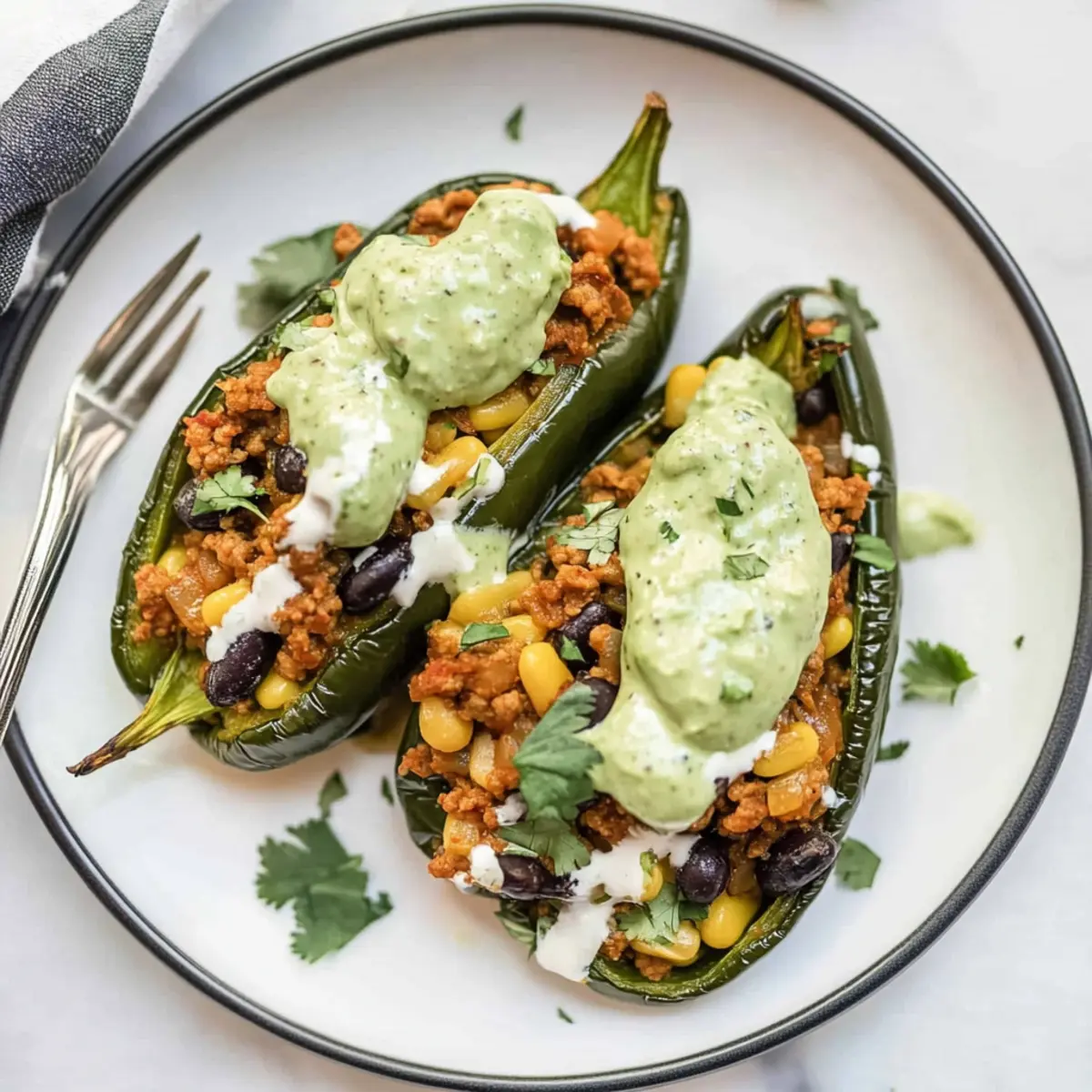 Turkey Stuffed Poblano Peppers