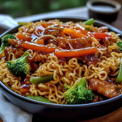 Ramen Noodle Chicken Stir-Fry Bowl
