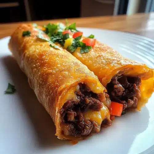Crispy Beef & Cheese Chimichangas