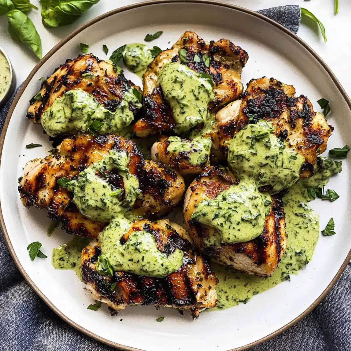 Green Goddess Grilled Boneless Chicken Thighs