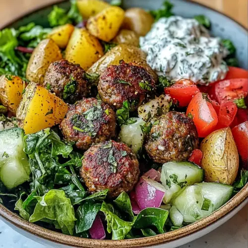 Greek Meatball Bowl