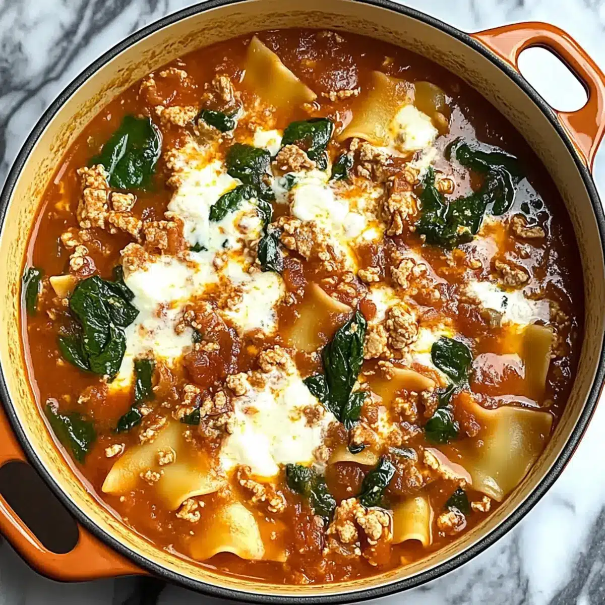 Mouthwatering One Pot Lasagna Soup