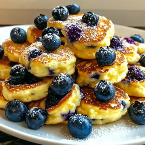 Lemon Blueberry Cottage Cheese Pancake Bites